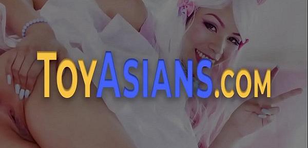 Tiny blonde asian teen in pigtails